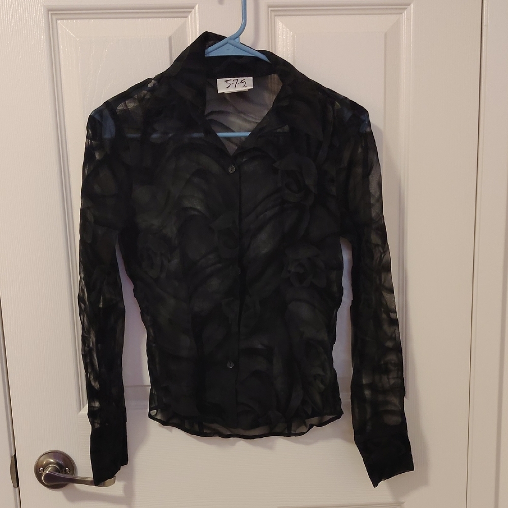 XSmall Sheer Black Blouse